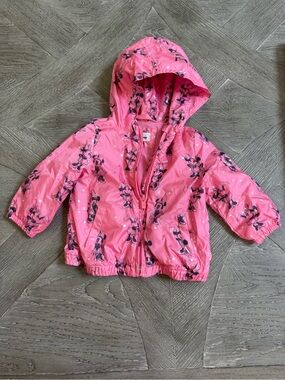 GAP Pink Minnie Mouse Hooded Rain Jacket